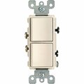Leviton Single Pole Light Almond 15A Duplex Switch R66-05634-OTS
